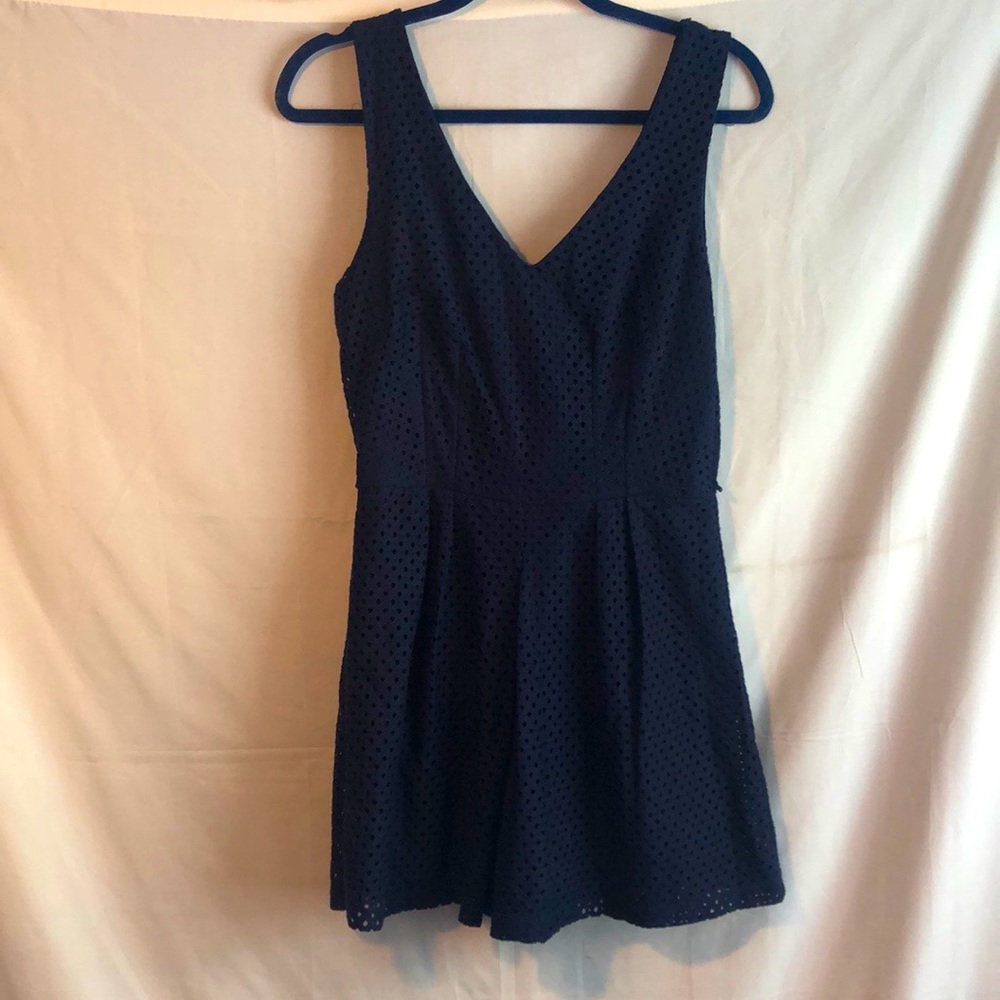 Eyelet lace navy romper size 9